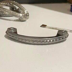 Chrome Rope Edge Cabinet Drawer Pulls 3" CTC Kitchen Hardware Handle Set of 5